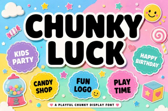 Chunky Luck: A Bold, Retro Display Font for Playful Designs