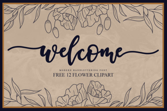 Welcome Script: A Handwritten Font with Floral Charm